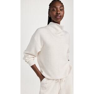 Varley Betsey Pullover Sweatshirt Ivory Marl Athleisure Oversize Cowl Neck Sz XL
